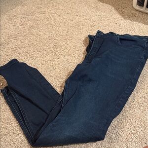 Express Dark Blue Skinny Jeans High Rise
